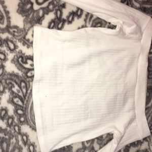 NWOT white ribbed off the shoulder top